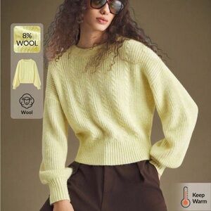 SHEIN Light Yellow Wool Blend Sweater